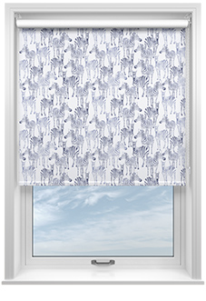 Zebra Zeal, Denim - Roller Blind